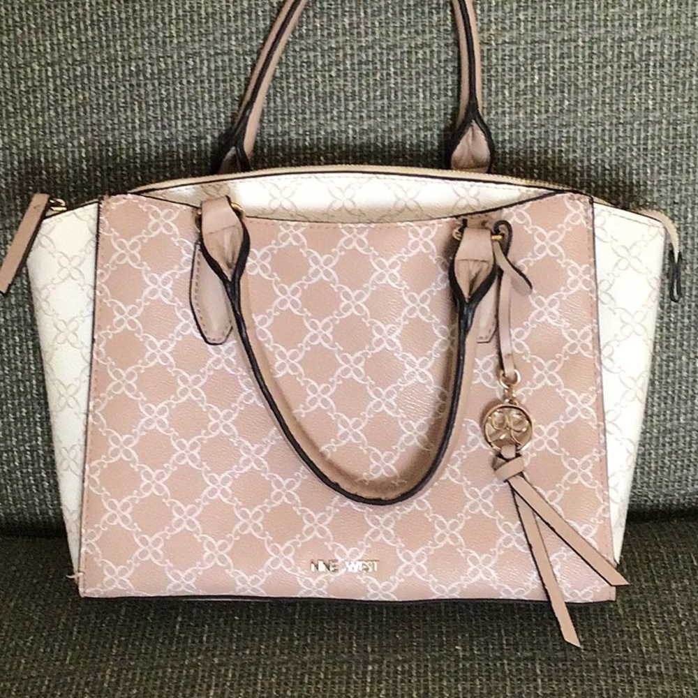 Nine West Pink and White Satchel